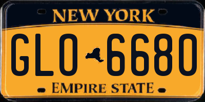 NY license plate GLO6680