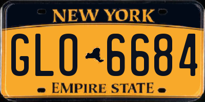 NY license plate GLO6684
