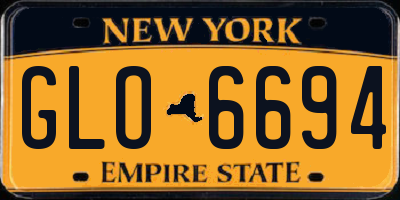 NY license plate GLO6694