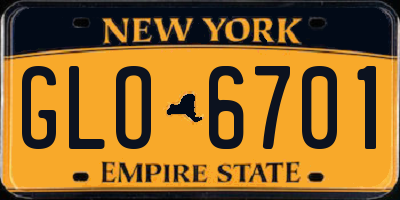 NY license plate GLO6701