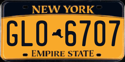 NY license plate GLO6707