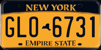 NY license plate GLO6731