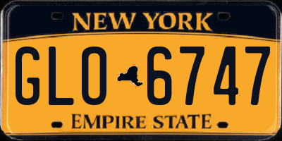 NY license plate GLO6747