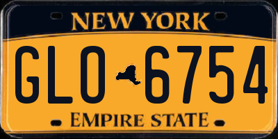 NY license plate GLO6754