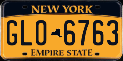 NY license plate GLO6763