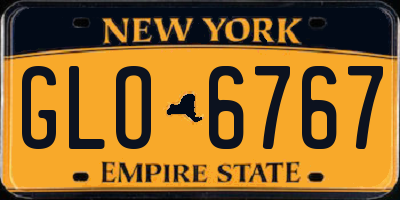 NY license plate GLO6767
