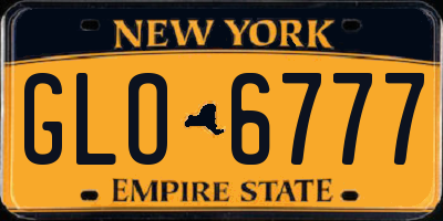 NY license plate GLO6777