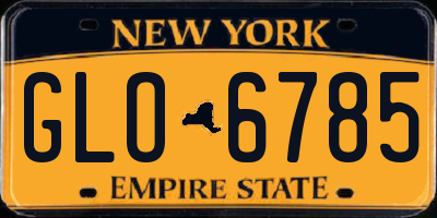 NY license plate GLO6785