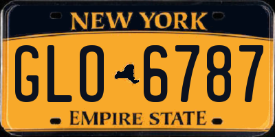 NY license plate GLO6787