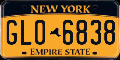 NY license plate GLO6838