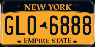 NY license plate GLO6888