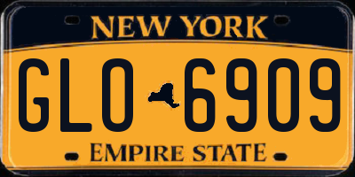 NY license plate GLO6909