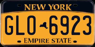 NY license plate GLO6923