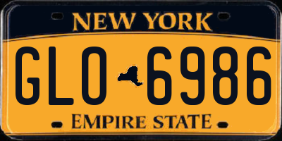 NY license plate GLO6986
