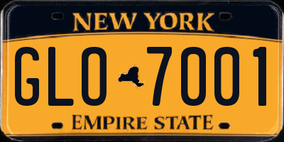 NY license plate GLO7001