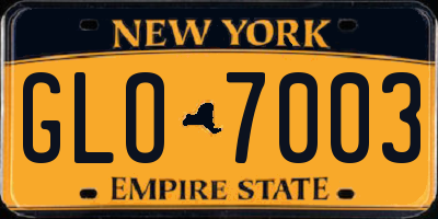 NY license plate GLO7003