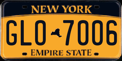 NY license plate GLO7006