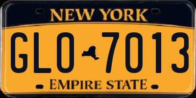 NY license plate GLO7013