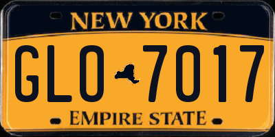 NY license plate GLO7017