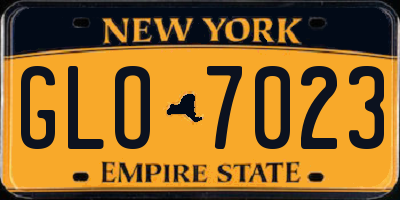 NY license plate GLO7023