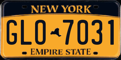 NY license plate GLO7031