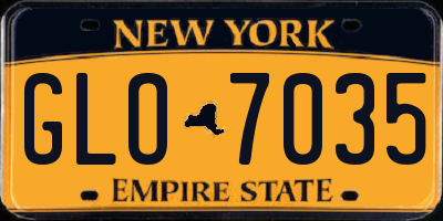 NY license plate GLO7035