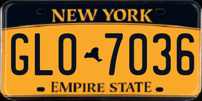 NY license plate GLO7036