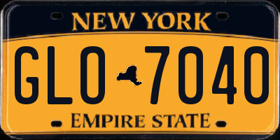 NY license plate GLO7040