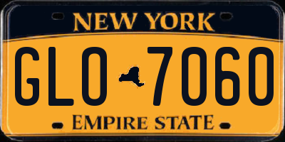 NY license plate GLO7060