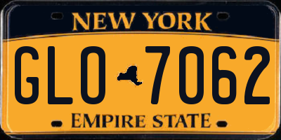 NY license plate GLO7062