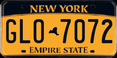 NY license plate GLO7072