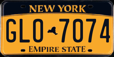 NY license plate GLO7074