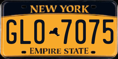 NY license plate GLO7075