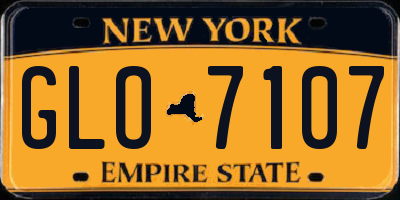 NY license plate GLO7107