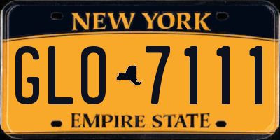 NY license plate GLO7111