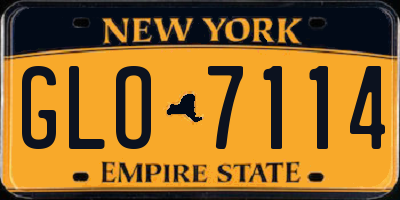 NY license plate GLO7114