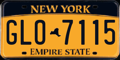 NY license plate GLO7115