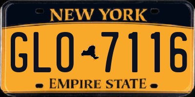 NY license plate GLO7116