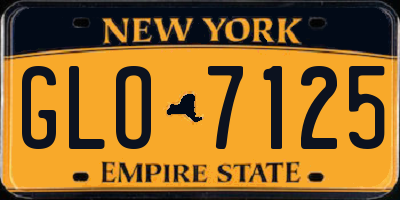 NY license plate GLO7125