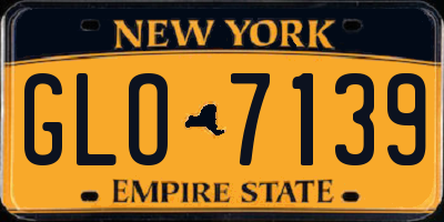 NY license plate GLO7139