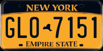 NY license plate GLO7151