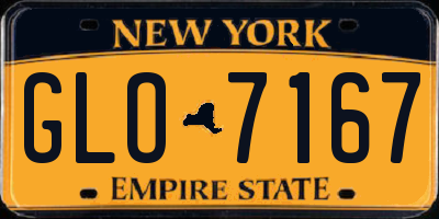 NY license plate GLO7167