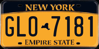 NY license plate GLO7181