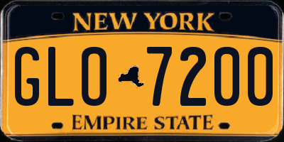 NY license plate GLO7200