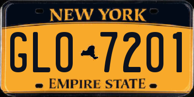 NY license plate GLO7201