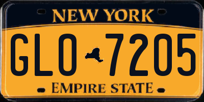 NY license plate GLO7205