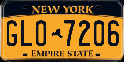 NY license plate GLO7206