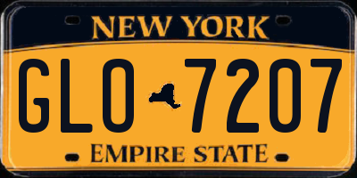 NY license plate GLO7207