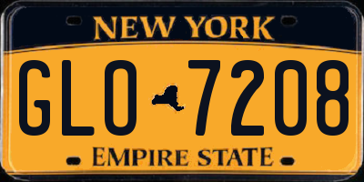 NY license plate GLO7208