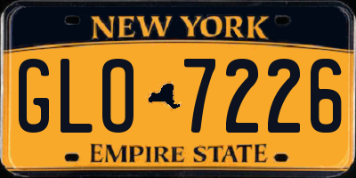 NY license plate GLO7226
